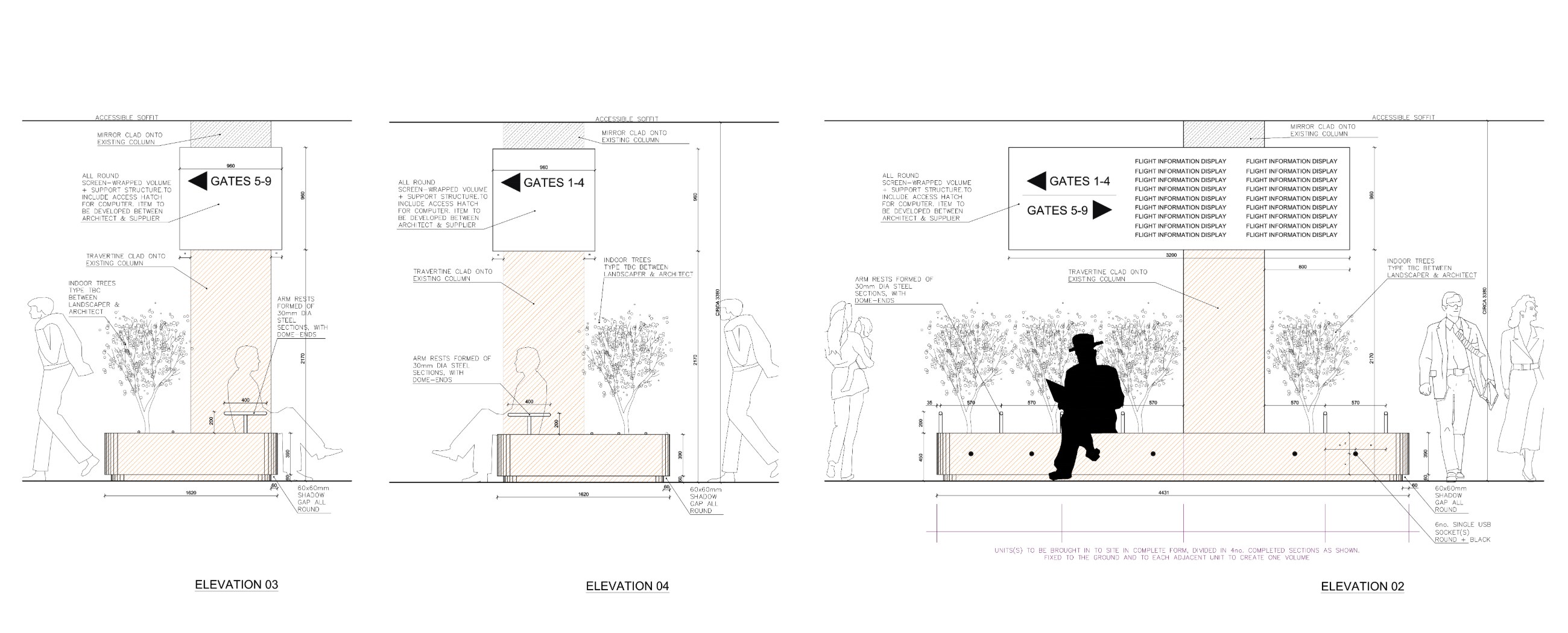 Info Island at Malta International Airport, drawing 5