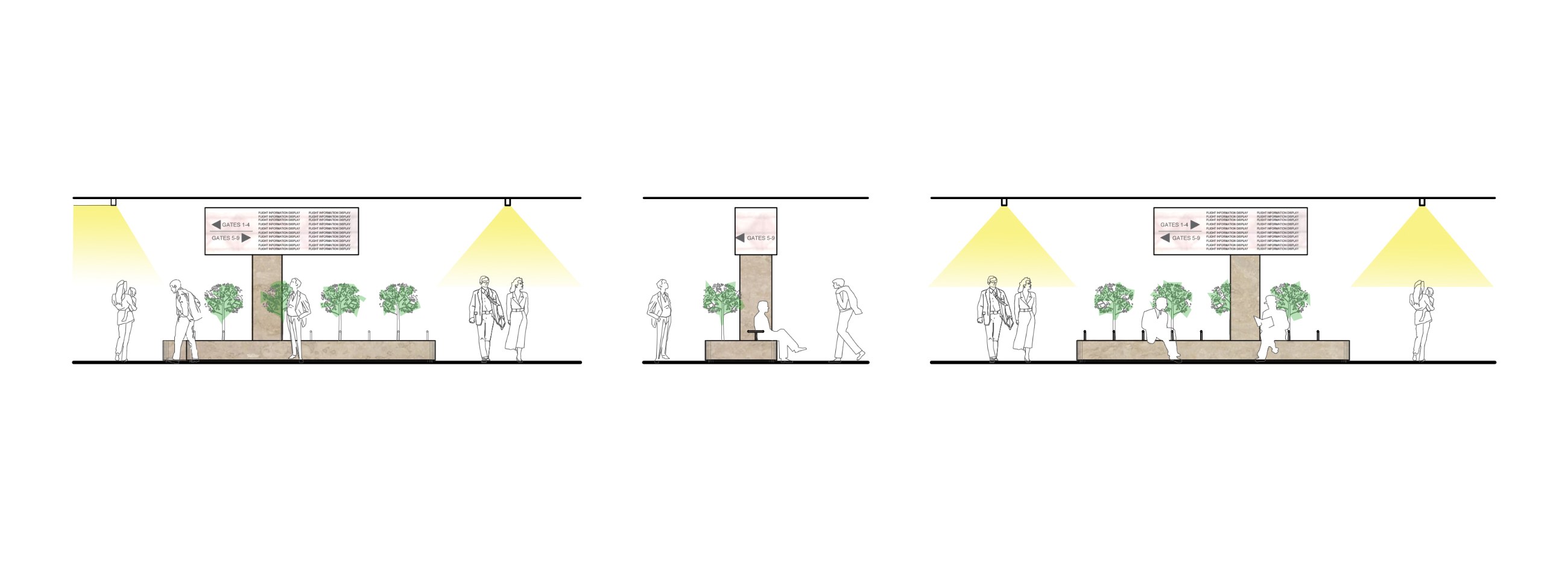 Info Island at Malta International Airport, drawing 3