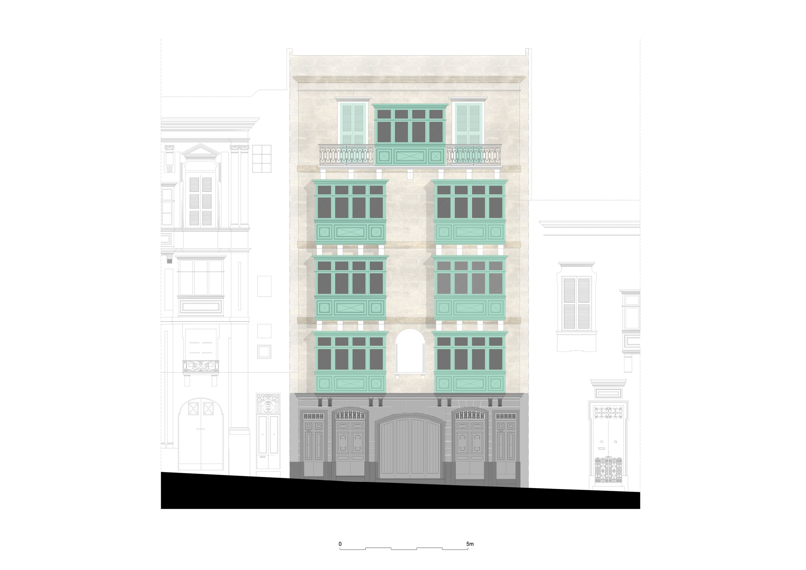 Old Theatre Townhouse, drawing 1