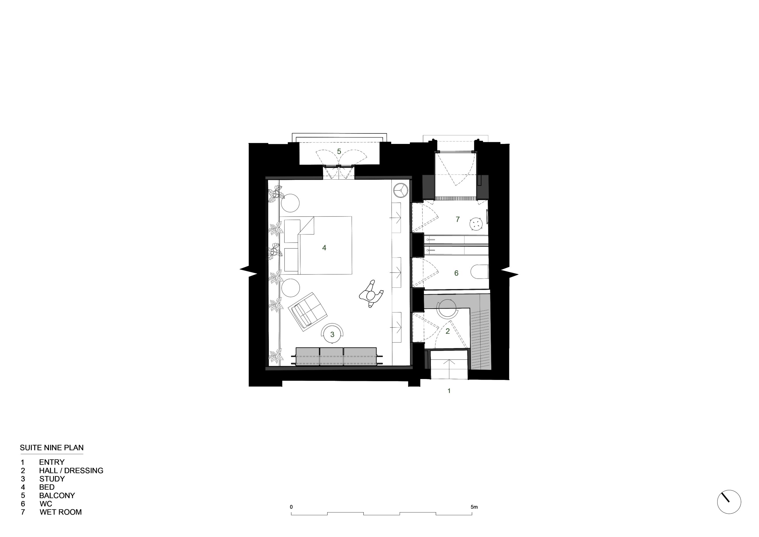 Risette and Suite Nine at Casa Ellul, drawing 2